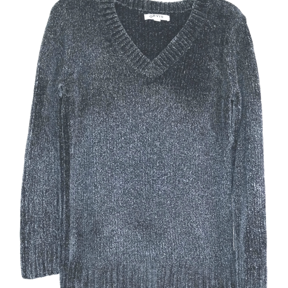 Orvis chenille v-neck women's pullover sweater size S